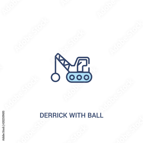 derrick with ball concept 2 colored icon. simple line element illustration. outline blue derrick with ball symbol. can be used for web and mobile ui/ux.