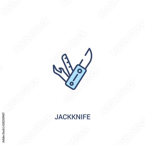 jackknife concept 2 colored icon. simple line element illustration. outline blue jackknife symbol. can be used for web and mobile ui/ux.