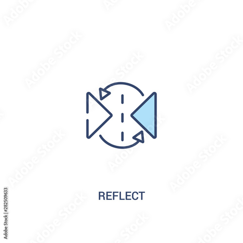 reflect concept 2 colored icon. simple line element illustration. outline blue reflect symbol. can be used for web and mobile ui/ux.