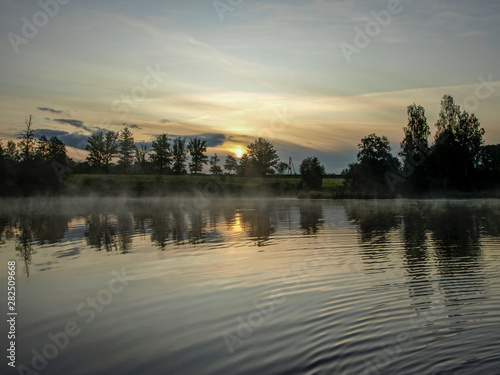 sunset on the river