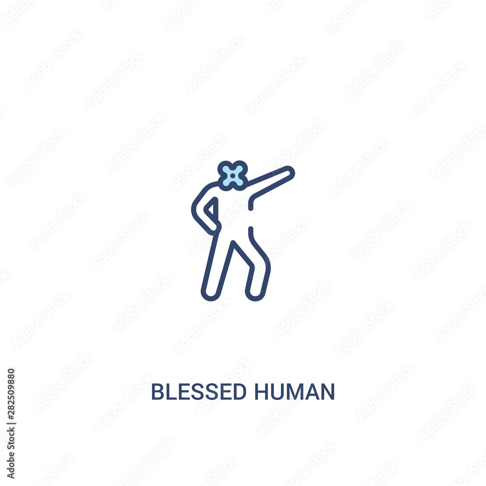 blessed human concept 2 colored icon. simple line element illustration. outline blue blessed human symbol. can be used for web and mobile ui/ux. blessed human concept 2 colored icon. simple line element illustration. outline blue blessed human symbol. can be used for web and mobile ui/ux.