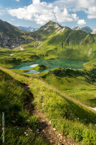 Lake schrecksee in the german alps near Oberjoch photo