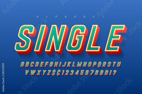 Colorful 3d display font design, alphabet, letters