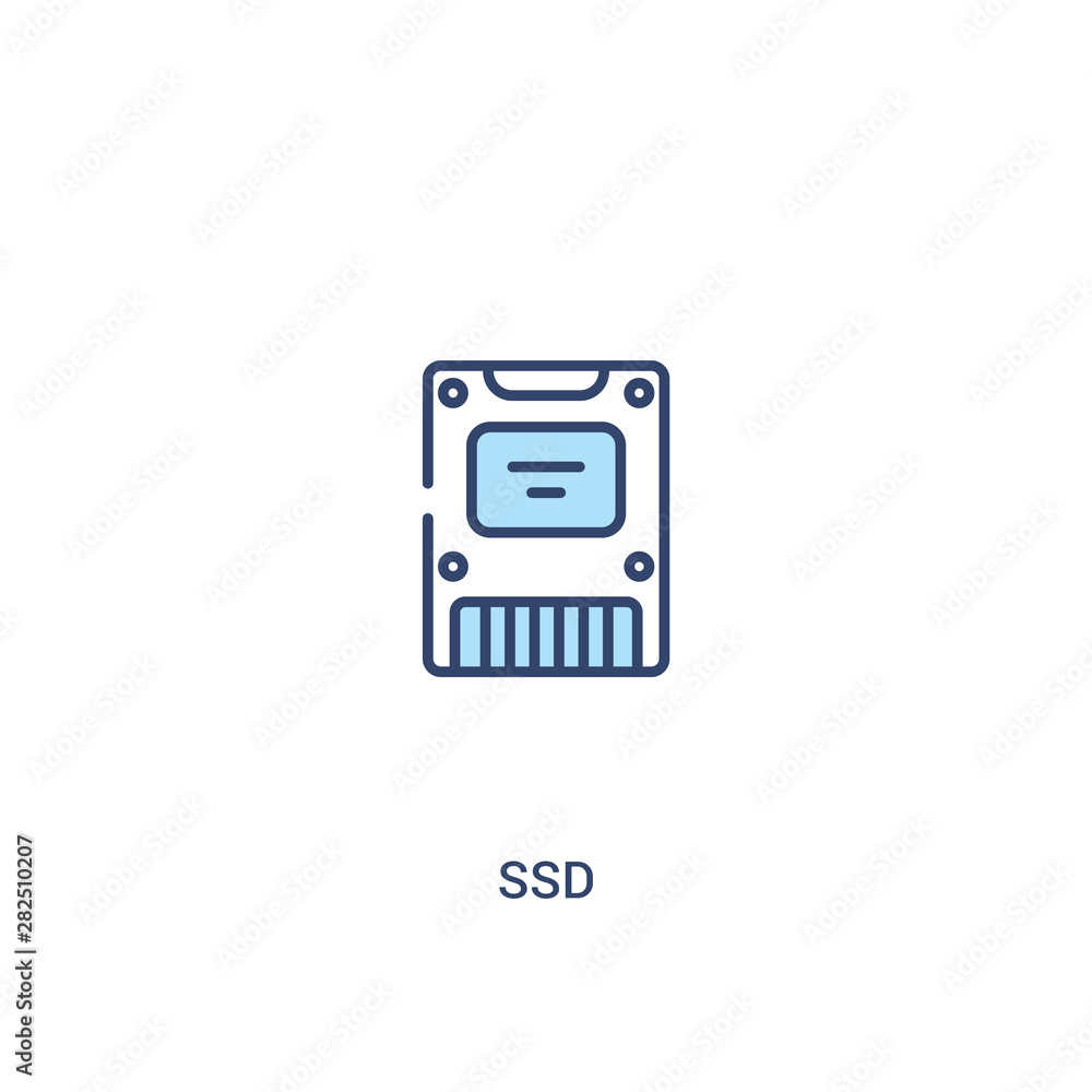 ssd concept 2 colored icon. simple line element illustration. outline blue ssd symbol. can be used for web and mobile ui/ux. ssd concept 2 colored icon. simple line element illustration. outline blue ssd symbol. can be used for web and mobile ui/ux.