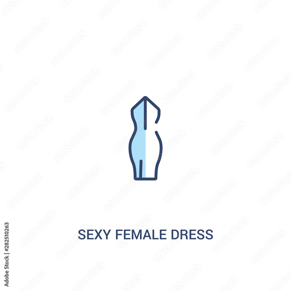 sexy female dress concept 2 colored icon. simple line element illustration. outline blue sexy female dress symbol. can be used for web and mobile ui/ux. sexy female dress concept 2 colored icon. simple line element illustration. outline blue sexy female dress symbol. can be used for web and mobile ui/ux.