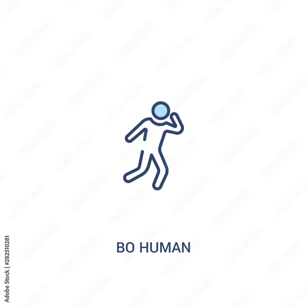 bo human concept 2 colored icon. simple line element illustration. outline blue bo human symbol. can be used for web and mobile ui/ux. bo human concept 2 colored icon. simple line element illustration. outline blue bo human symbol. can be used for web and mobile ui/ux.