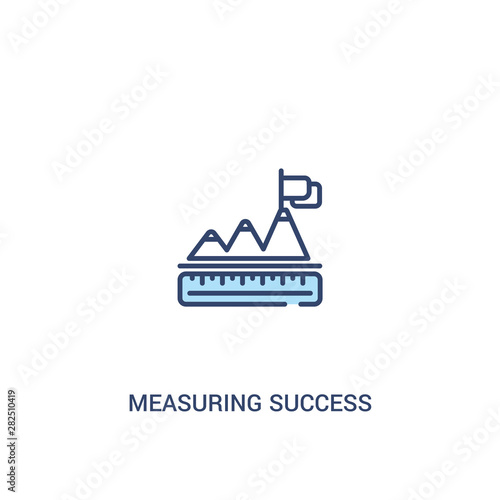 measuring success concept 2 colored icon. simple line element illustration. outline blue measuring success symbol. can be used for web and mobile ui/ux.