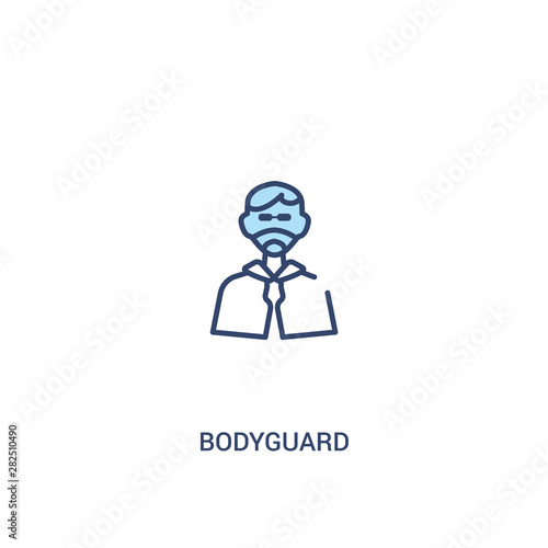 bodyguard concept 2 colored icon. simple line element illustration. outline blue bodyguard symbol. can be used for web and mobile ui/ux.