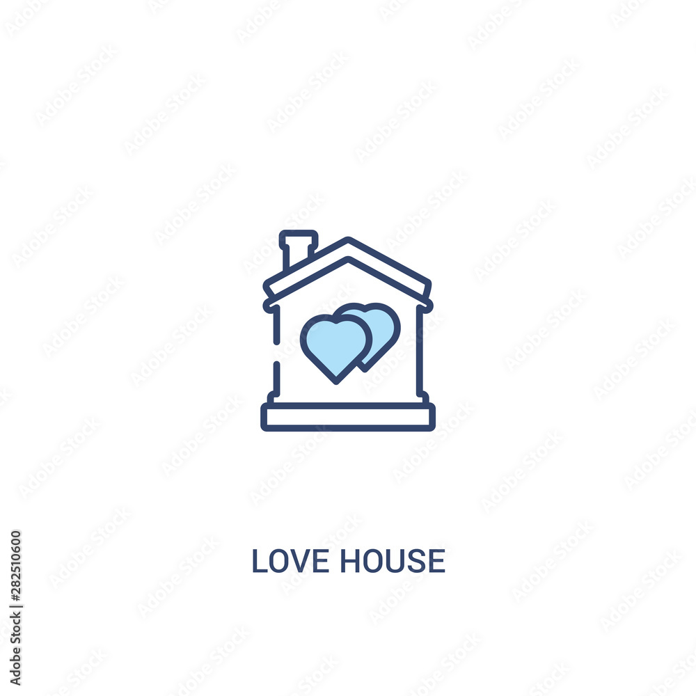 love house concept 2 colored icon. simple line element illustration. outline blue love house symbol. can be used for web and mobile ui/ux. love house concept 2 colored icon. simple line element illustration. outline blue love house symbol. can be used for web and mobile ui/ux.