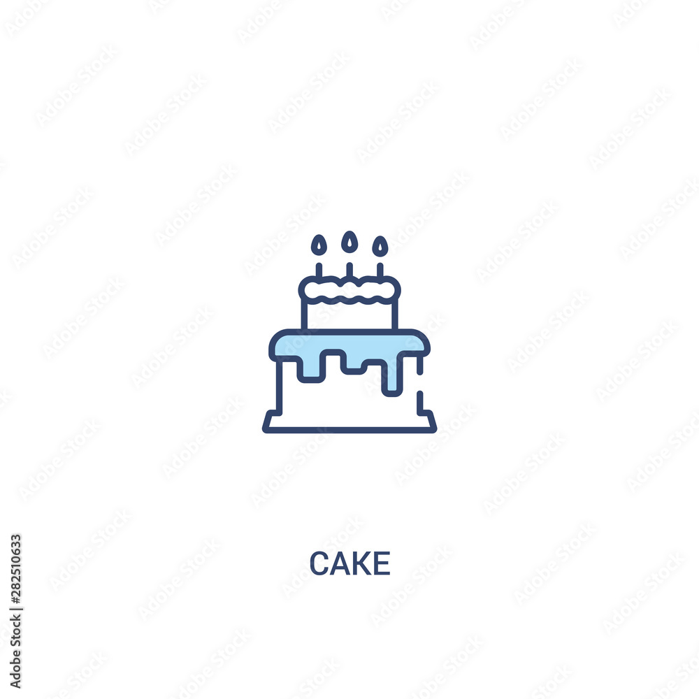 cake concept 2 colored icon. simple line element illustration. outline blue cake symbol. can be used for web and mobile ui/ux. cake concept 2 colored icon. simple line element illustration. outline blue cake symbol. can be used for web and mobile ui/ux.