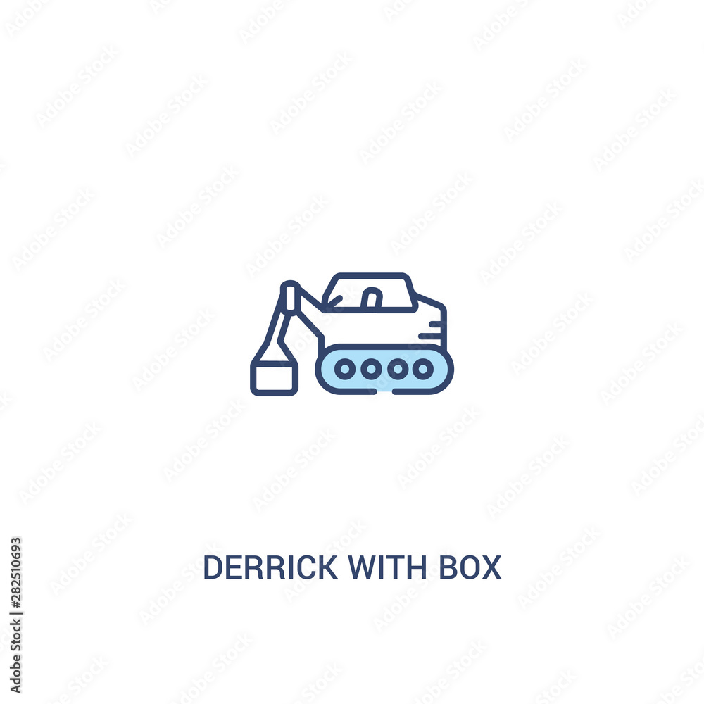 derrick with box concept 2 colored icon. simple line element illustration. outline blue derrick with box symbol. can be used for web and mobile ui/ux. derrick with box concept 2 colored icon. simple line element illustration. outline blue derrick with box symbol. can be used for web and mobile ui/ux.