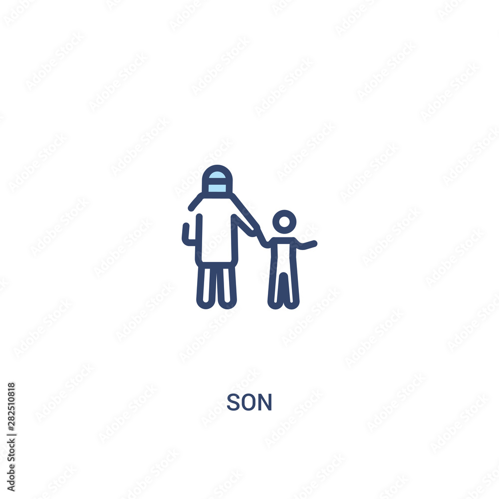 son concept 2 colored icon. simple line element illustration. outline blue son symbol. can be used for web and mobile ui/ux. son concept 2 colored icon. simple line element illustration. outline blue son symbol. can be used for web and mobile ui/ux.