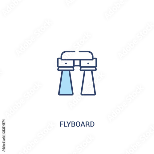 flyboard concept 2 colored icon. simple line element illustration. outline blue flyboard symbol. can be used for web and mobile ui/ux.