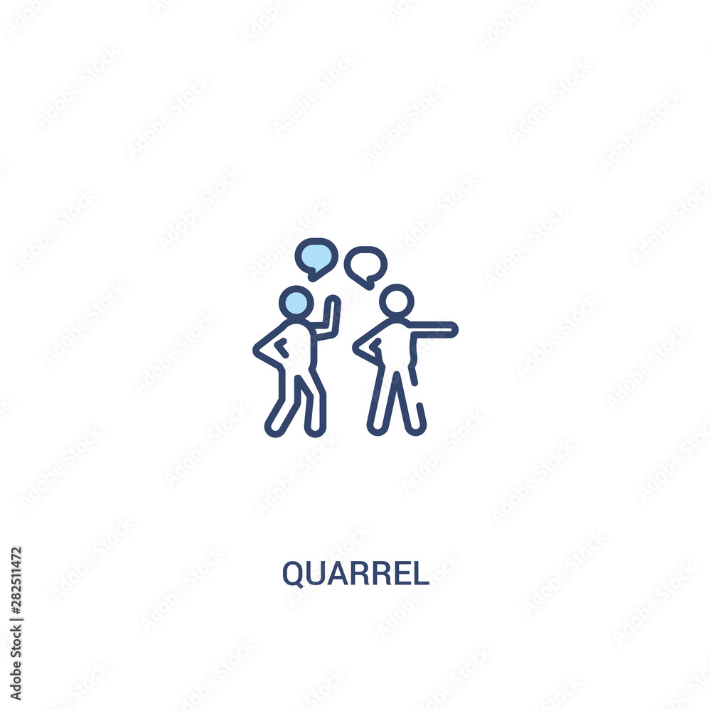 quarrel concept 2 colored icon. simple line element illustration. outline blue quarrel symbol. can be used for web and mobile ui/ux. quarrel concept 2 colored icon. simple line element illustration. outline blue quarrel symbol. can be used for web and mobile ui/ux.