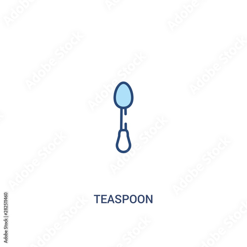 teaspoon concept 2 colored icon. simple line element illustration. outline blue teaspoon symbol. can be used for web and mobile ui/ux. © zaurrahimov