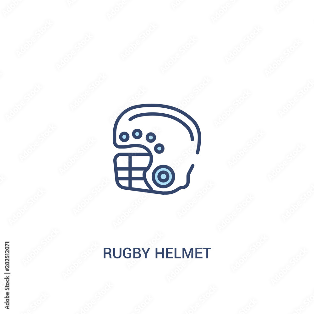 rugby helmet concept 2 colored icon. simple line element illustration ...