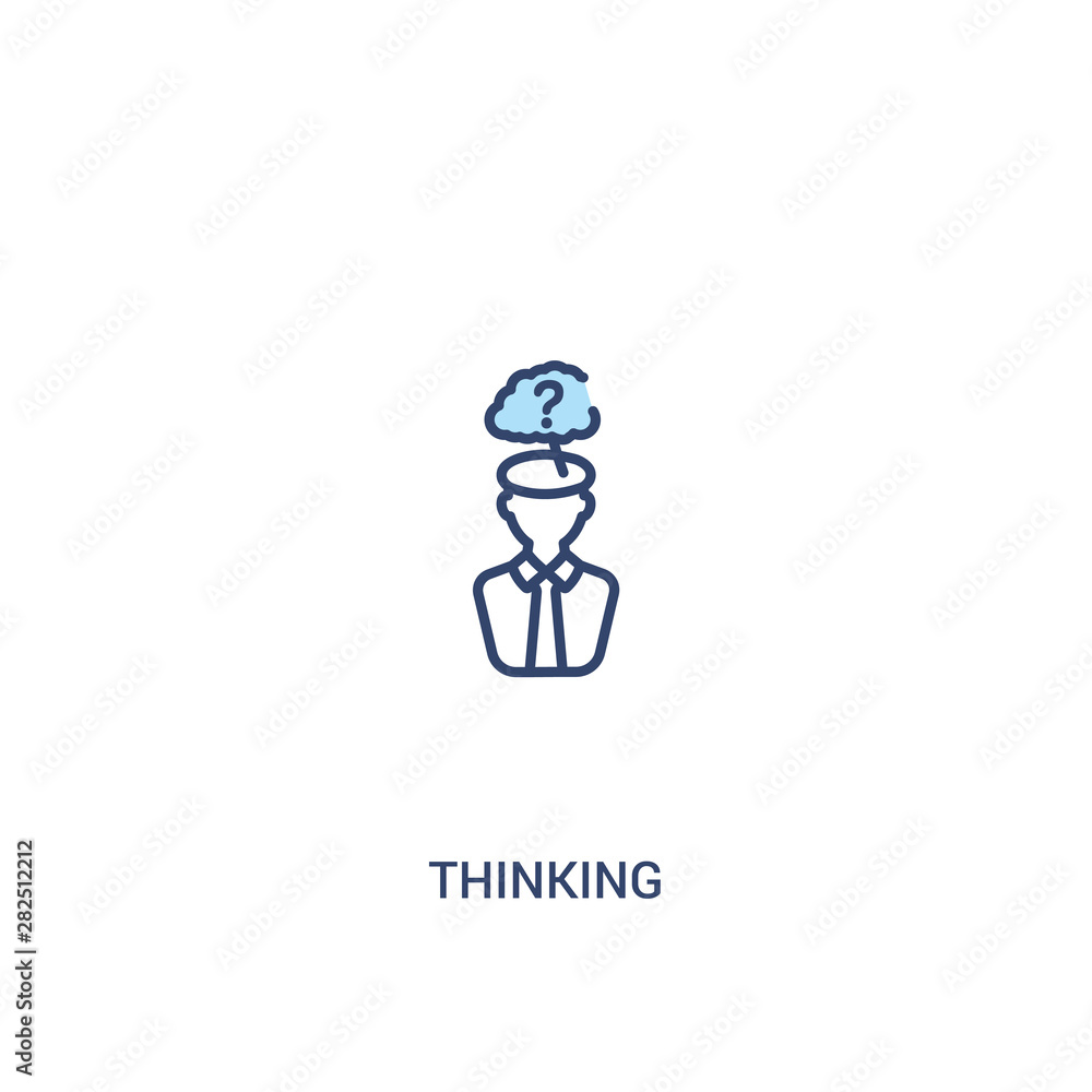 thinking concept 2 colored icon. simple line element illustration. outline blue thinking symbol. can be used for web and mobile ui/ux. thinking concept 2 colored icon. simple line element illustration. outline blue thinking symbol. can be used for web and mobile ui/ux.