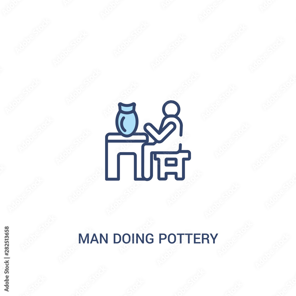 man doing pottery concept 2 colored icon. simple line element illustration. outline blue man doing pottery symbol. can be used for web and mobile ui/ux. man doing pottery concept 2 colored icon. simple line element illustration. outline blue man doing pottery symbol. can be used for web and mobile ui/ux.