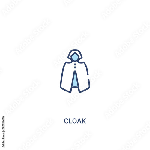 cloak concept 2 colored icon. simple line element illustration. outline blue cloak symbol. can be used for web and mobile ui/ux.