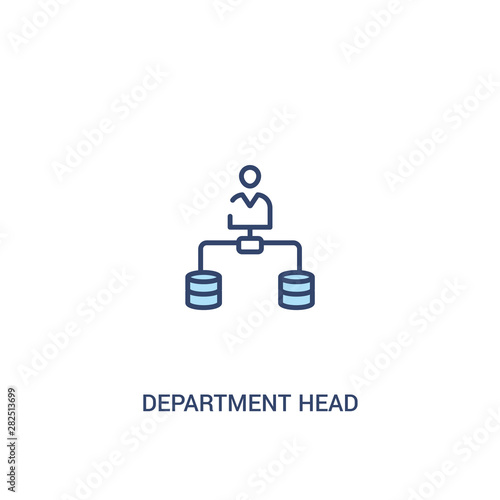 department head concept 2 colored icon. simple line element illustration. outline blue department head symbol. can be used for web and mobile ui/ux.