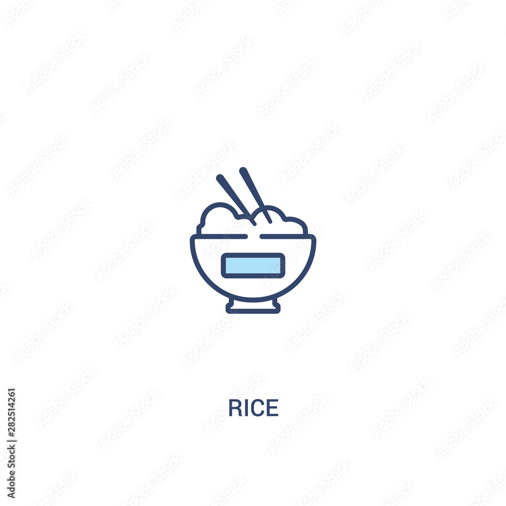 rice concept 2 colored icon. simple line element illustration. outline blue rice symbol. can be used for web and mobile ui/ux. rice concept 2 colored icon. simple line element illustration. outline blue rice symbol. can be used for web and mobile ui/ux.