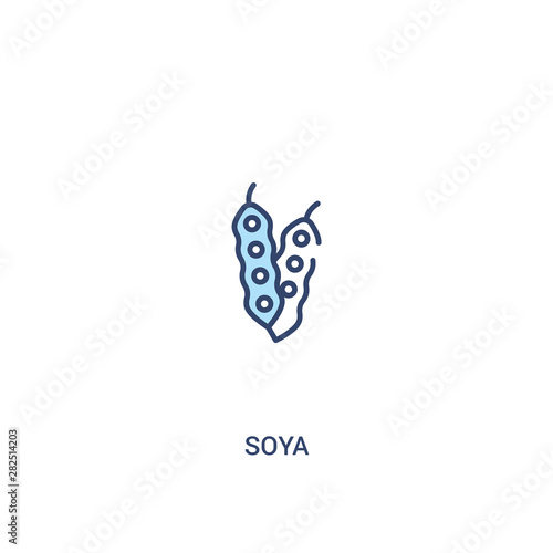 soya concept 2 colored icon. simple line element illustration. outline blue soya symbol. can be used for web and mobile ui/ux.