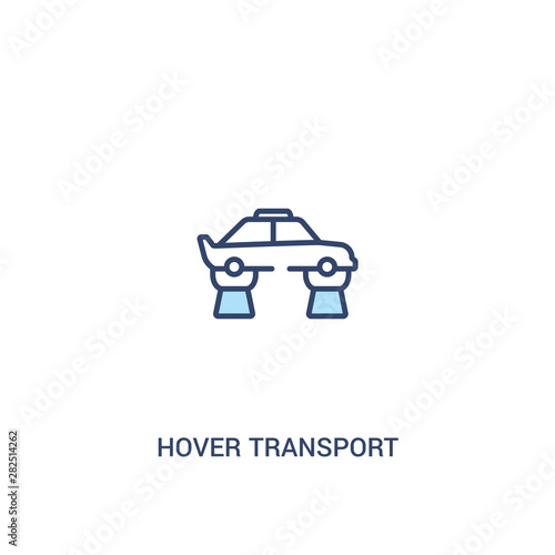 hover transport concept 2 colored icon. simple line element illustration. outline blue hover transport symbol. can be used for web and mobile ui/ux.