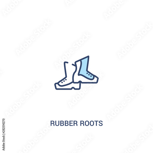 rubber roots concept 2 colored icon. simple line element illustration. outline blue rubber roots symbol. can be used for web and mobile ui ux.