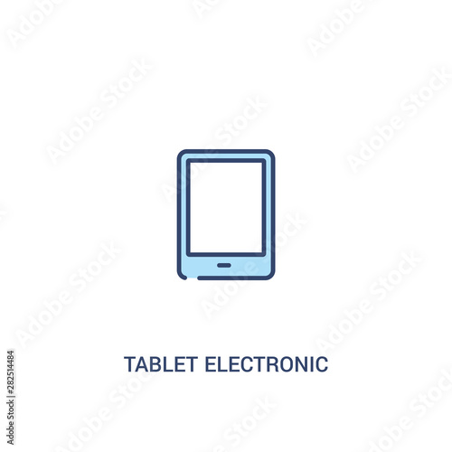 tablet electronic device concept 2 colored icon. simple line element illustration. outline blue tablet electronic device symbol. can be used for web and mobile ui/ux.