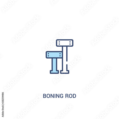 boning rod concept 2 colored icon. simple line element illustration. outline blue boning rod symbol. can be used for web and mobile ui/ux.