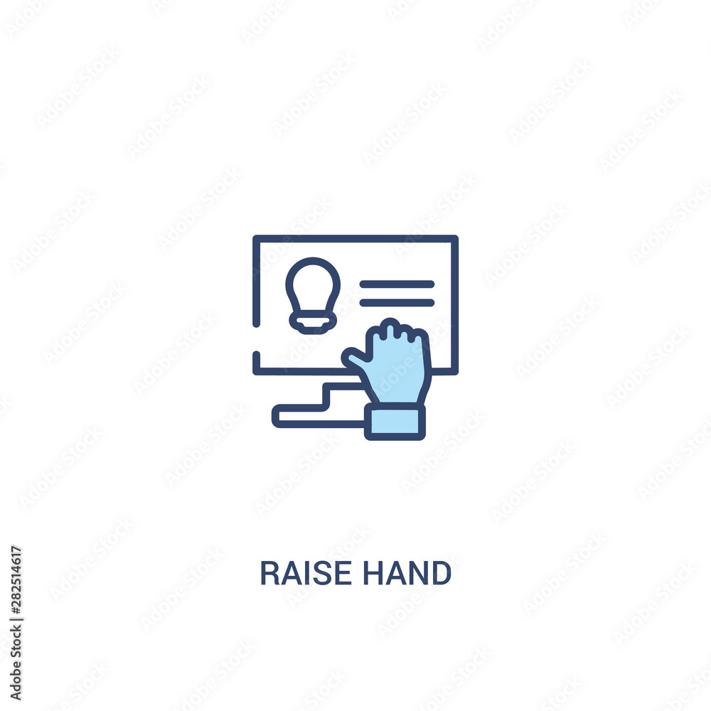 raise hand concept 2 colored icon. simple line element illustration. outline blue raise hand symbol. can be used for web and mobile ui/ux. raise hand concept 2 colored icon. simple line element illustration. outline blue raise hand symbol. can be used for web and mobile ui/ux.