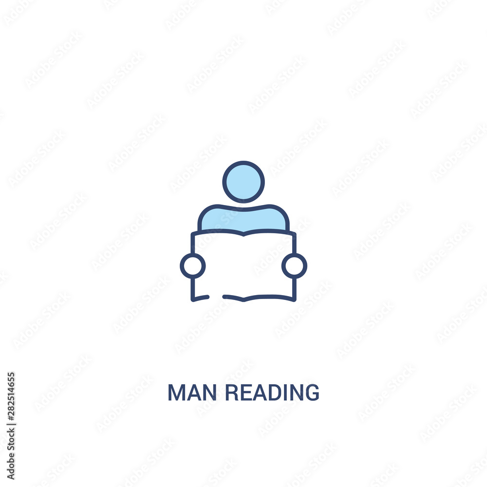man reading concept 2 colored icon. simple line element illustration. outline blue man reading symbol. can be used for web and mobile ui/ux. man reading concept 2 colored icon. simple line element illustration. outline blue man reading symbol. can be used for web and mobile ui/ux.