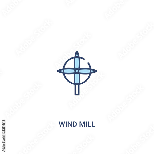 wind mill concept 2 colored icon. simple line element illustration. outline blue wind mill symbol. can be used for web and mobile ui/ux.