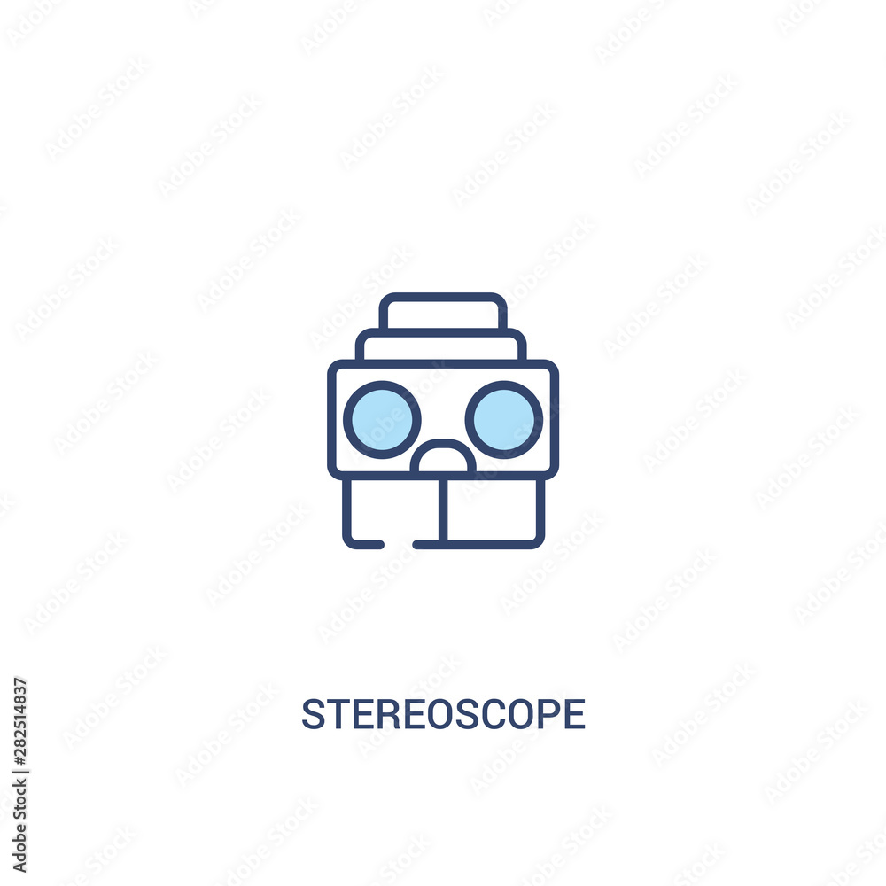 stereoscope concept 2 colored icon. simple line element illustration. outline blue stereoscope symbol. can be used for web and mobile ui/ux.
