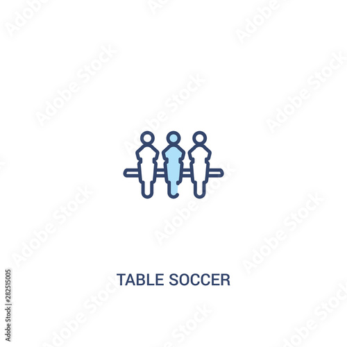 table soccer concept 2 colored icon. simple line element illustration. outline blue table soccer symbol. can be used for web and mobile ui ux.
