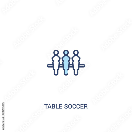 table soccer concept 2 colored icon. simple line element illustration. outline blue table soccer symbol. can be used for web and mobile ui/ux.