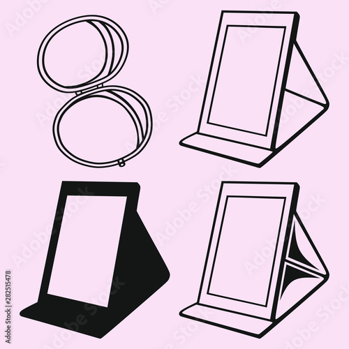 makeup mirror, table mirror vector silhouette isolated