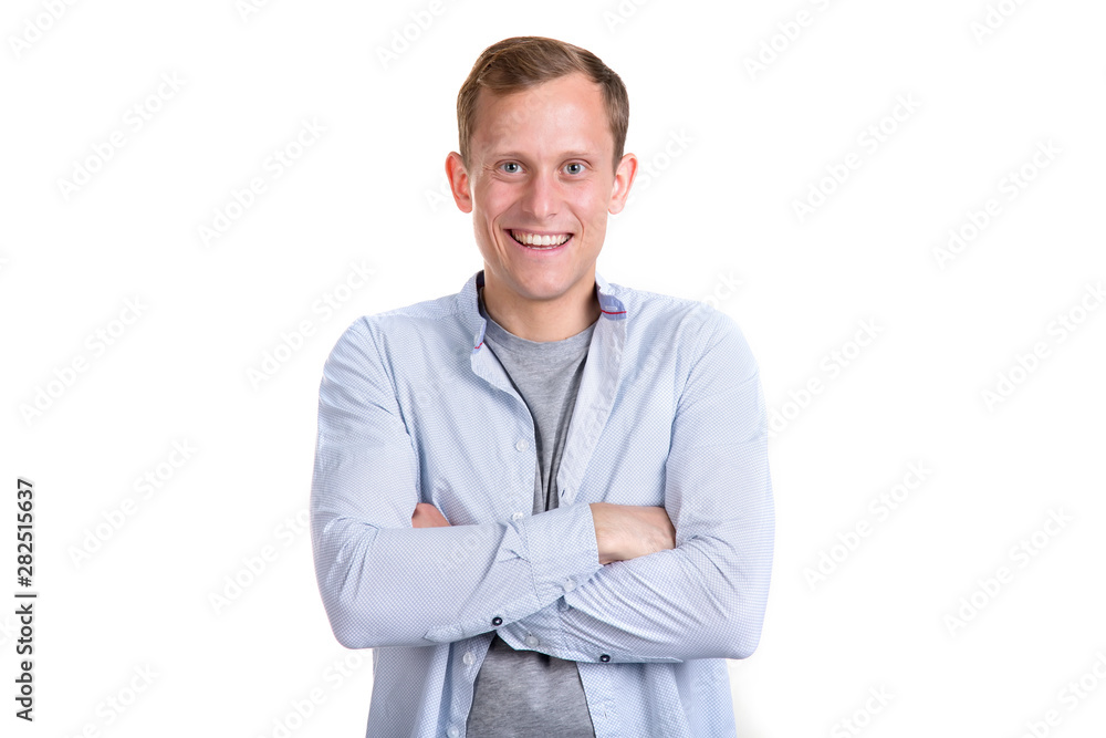Portrait of a young man isolated on a white background. Portrait of a young man isolated on a white background.