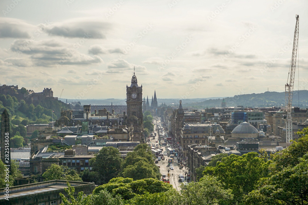 Cityview of main street of Edinburgh.