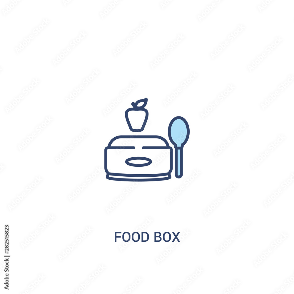 food box concept 2 colored icon. simple line element illustration. outline blue food box symbol. can be used for web and mobile ui/ux. food box concept 2 colored icon. simple line element illustration. outline blue food box symbol. can be used for web and mobile ui/ux.