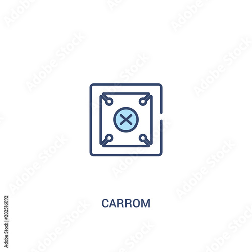 carrom concept 2 colored icon. simple line element illustration. outline blue carrom symbol. can be used for web and mobile ui/ux.