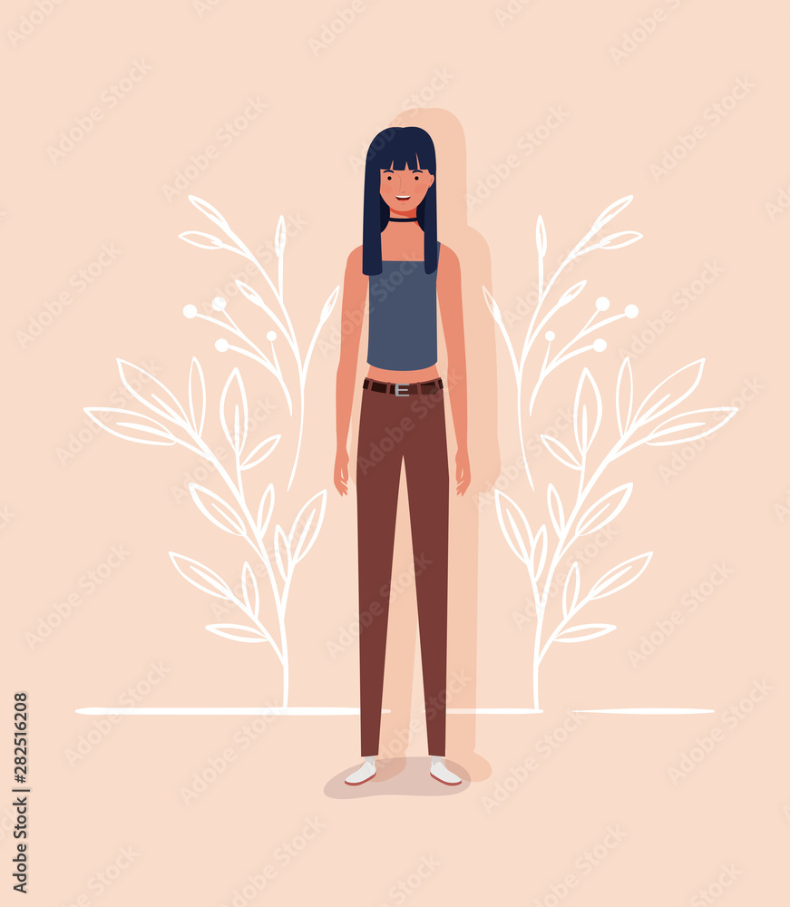 young and beautiful girl character young and beautiful girl character