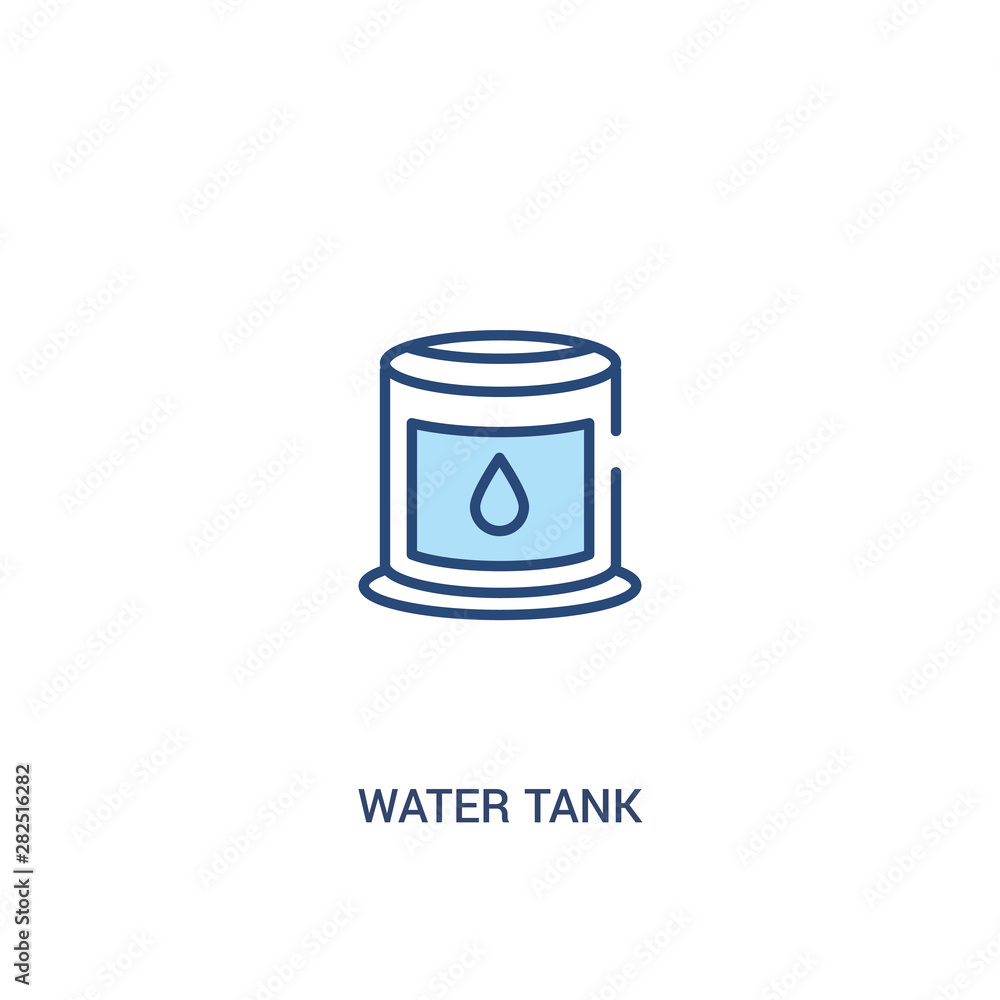 water tank concept 2 colored icon. simple line element illustration. outline blue water tank symbol. can be used for web and mobile ui/ux. water tank concept 2 colored icon. simple line element illustration. outline blue water tank symbol. can be used for web and mobile ui/ux.