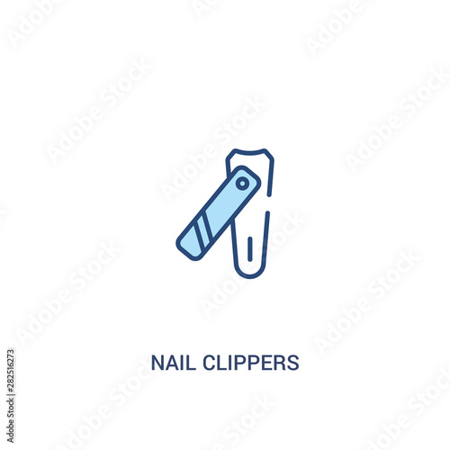 nail clippers concept 2 colored icon. simple line element illustration. outline blue nail clippers symbol. can be used for web and mobile ui/ux.