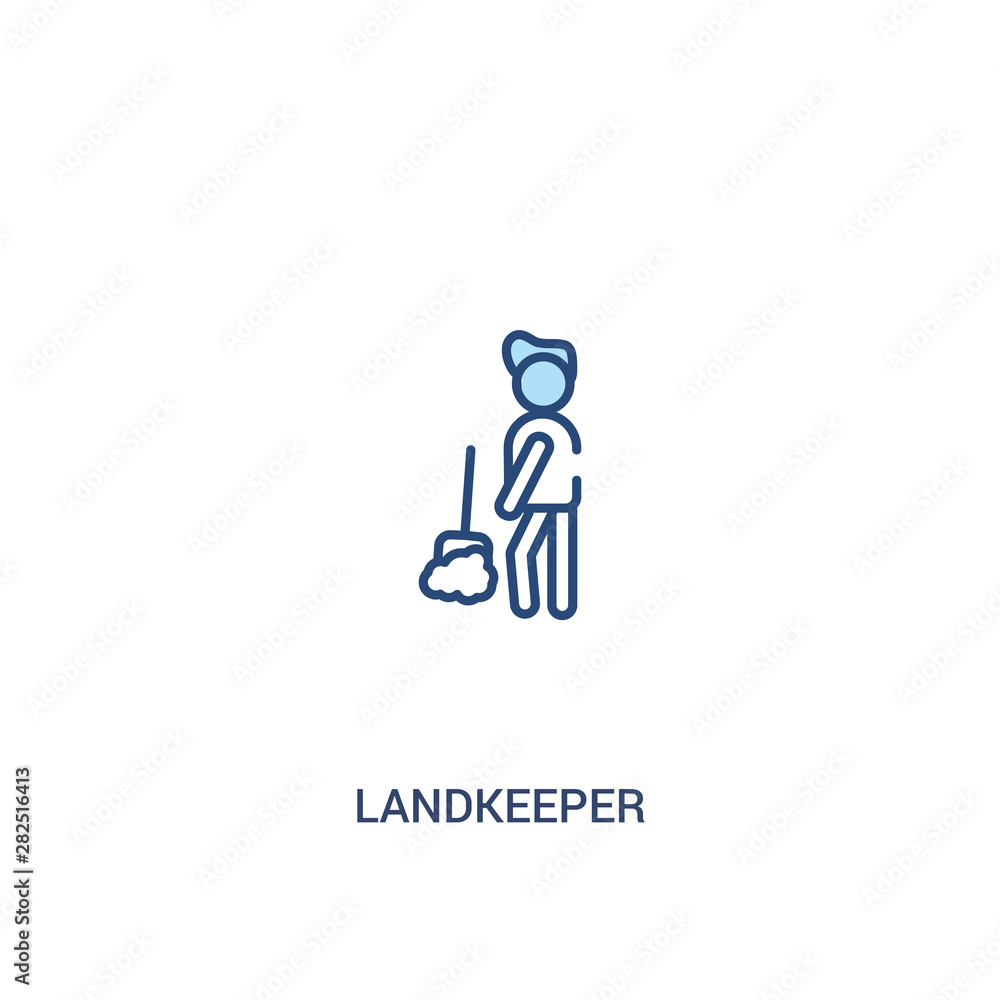 landkeeper concept 2 colored icon. simple line element illustration. outline blue landkeeper symbol. can be used for web and mobile ui/ux. landkeeper concept 2 colored icon. simple line element illustration. outline blue landkeeper symbol. can be used for web and mobile ui/ux.