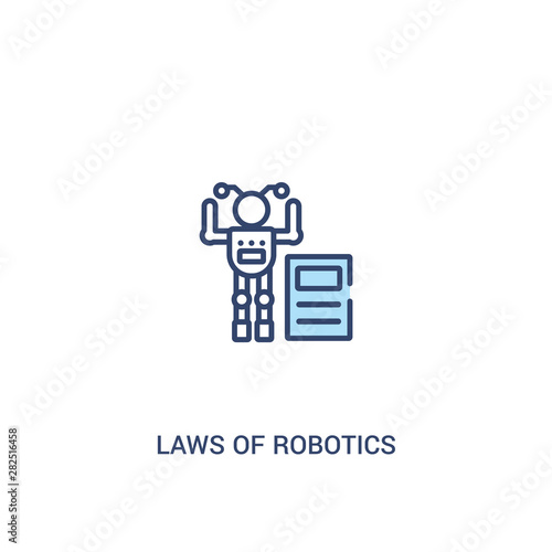 laws of robotics concept 2 colored icon. simple line element illustration. outline blue laws of robotics symbol. can be used for web and mobile ui/ux. © zaurrahimov