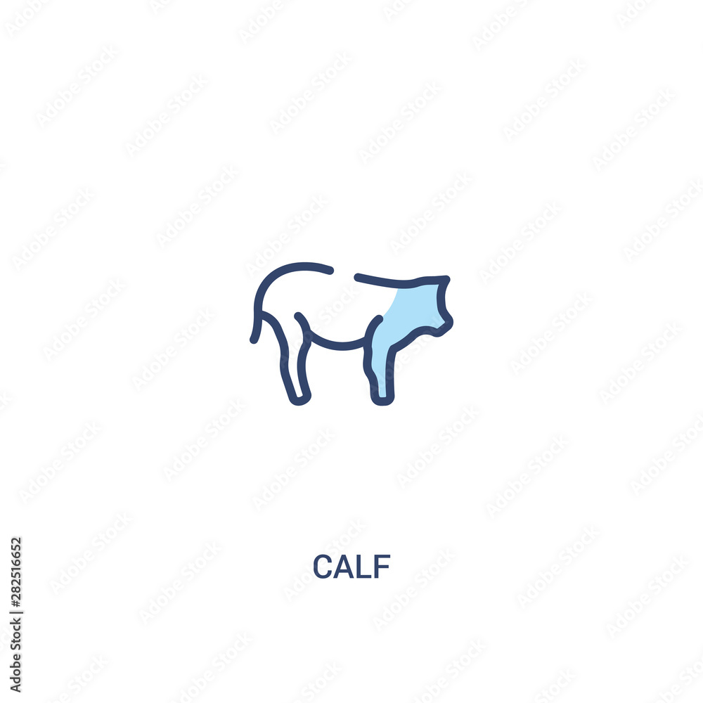 calf concept 2 colored icon. simple line element illustration. outline blue calf symbol. can be used for web and mobile ui/ux.