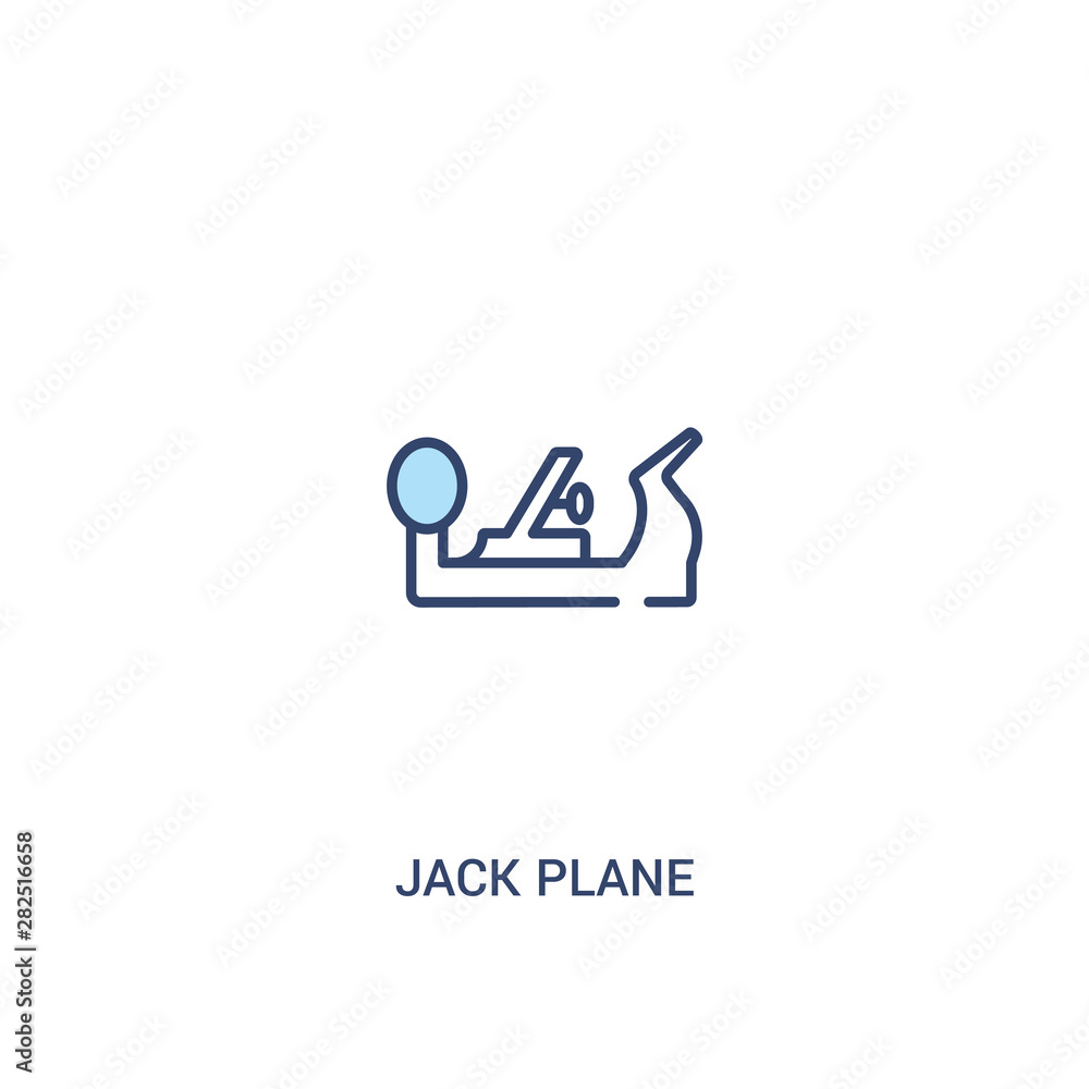 jack plane concept 2 colored icon. simple line element illustration. outline blue jack plane symbol. can be used for web and mobile ui/ux.
