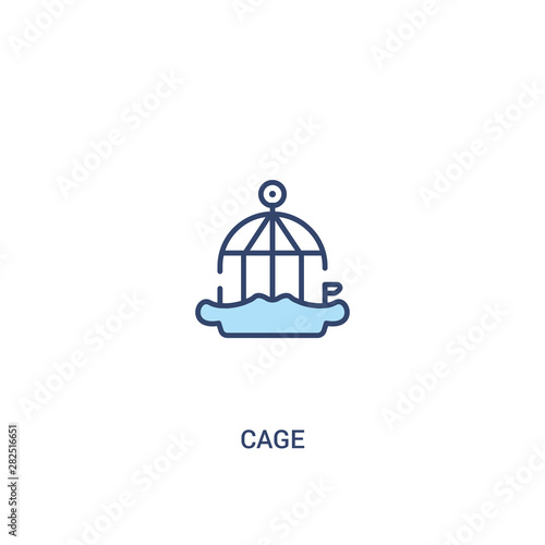 cage concept 2 colored icon. simple line element illustration. outline blue cage symbol. can be used for web and mobile ui/ux.