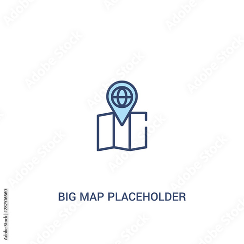 Free Download big map placeholder concept 2 colored icon. simple line element illustration. outline blue big map placeholder symbol. can be used for web and mobile ui/ux. - GFXLoad